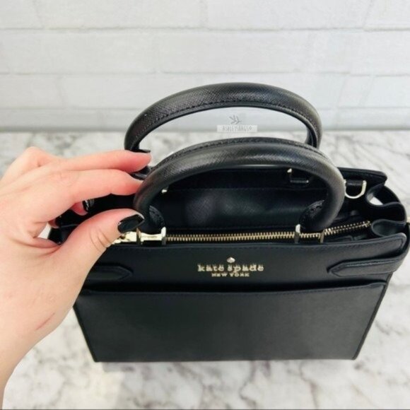 Kate Spade Black Medium Satchel Crossbody & Large Slim Bifold Wallet Set - Picture 6 of 14